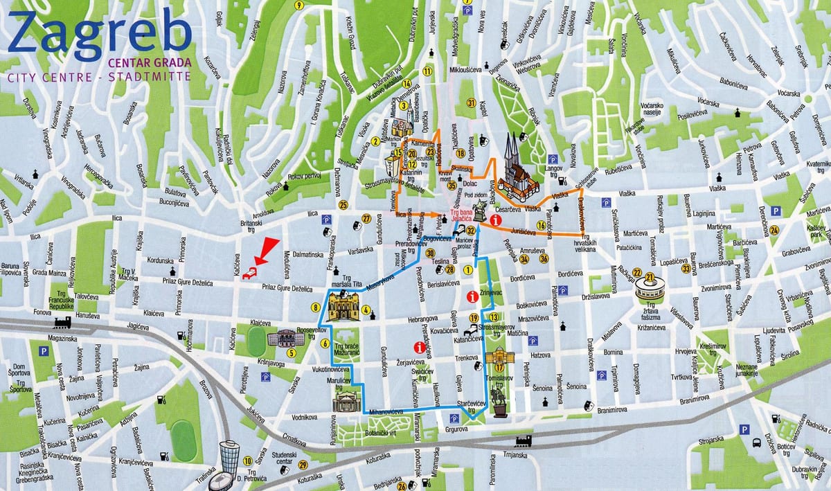 মানচিত্র zagreb, ক্রোয়েশিয়া