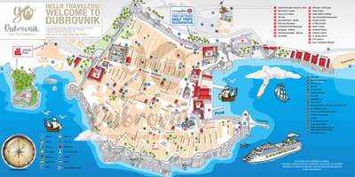 মানচিত্র এর ওল্ড টাউন dubrovnik ক্রোয়েশিয়া
