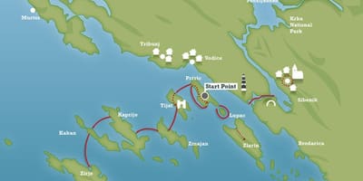 Adriatic উপকূল ক্রোয়েশিয়া মানচিত্র